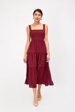 CARLENE TIERED MAXI DRESS W SLIT CARLENE TIERED MAXI DRESS W SLIT