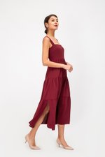 CARLENE TIERED MAXI DRESS W SLIT CARLENE TIERED MAXI DRESS W SLIT