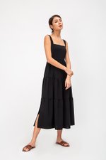 CARLENE TIERED MAXI DRESS W SLIT CARLENE TIERED MAXI DRESS W SLIT
