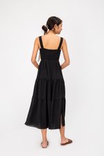 CARLENE TIERED MAXI DRESS W SLIT CARLENE TIERED MAXI DRESS W SLIT