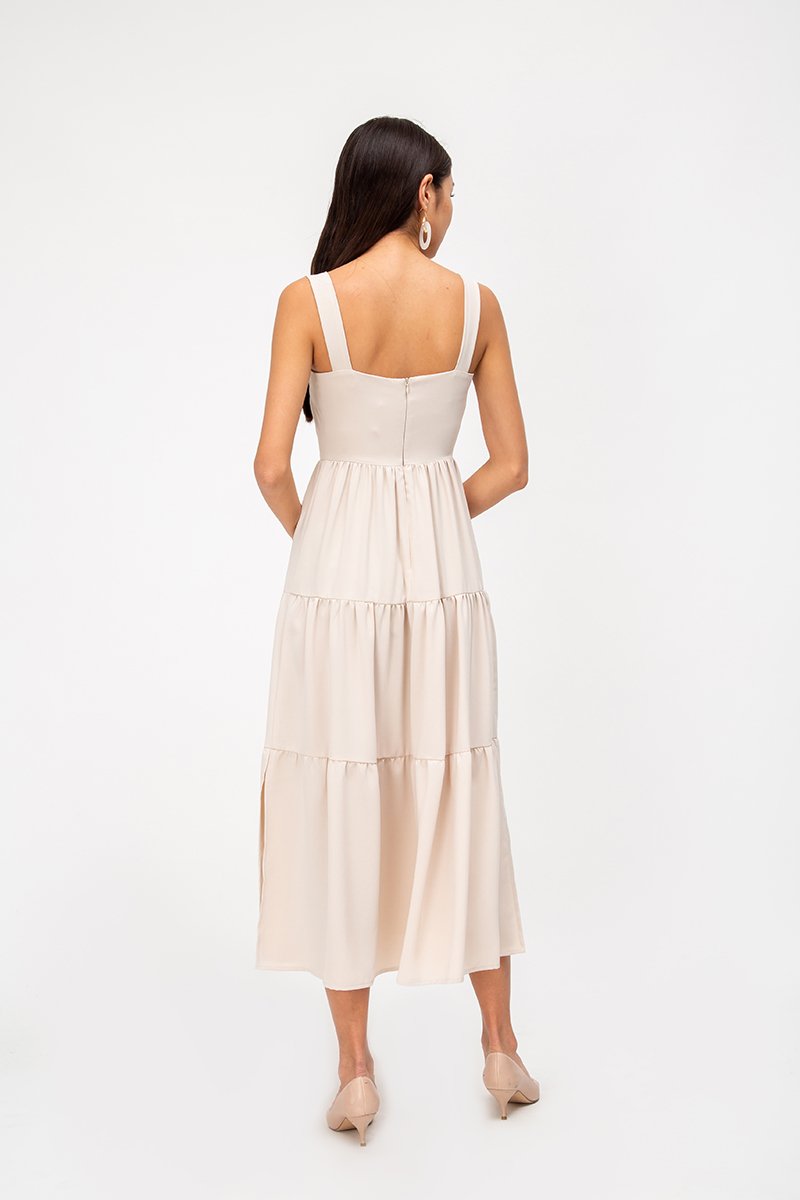 CARLENE TIERED MAXI DRESS W SLIT