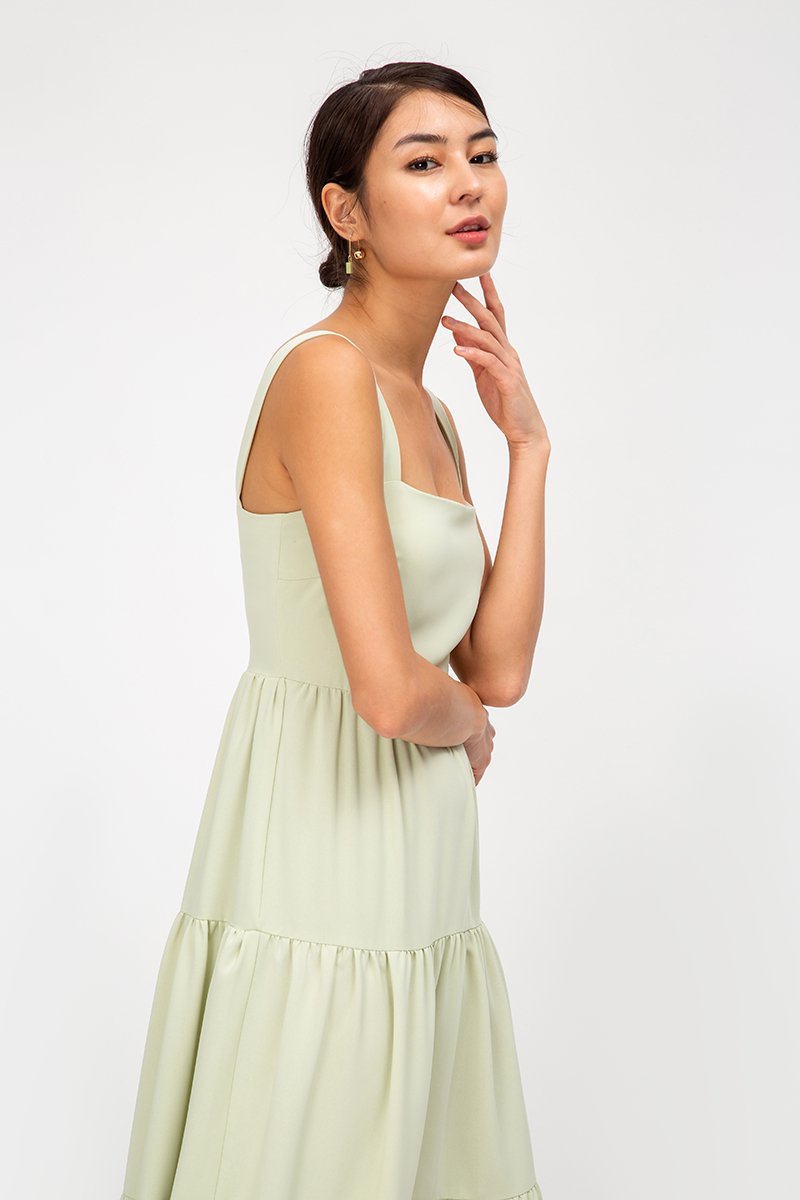 CARLENE TIERED MAXI DRESS W SLIT