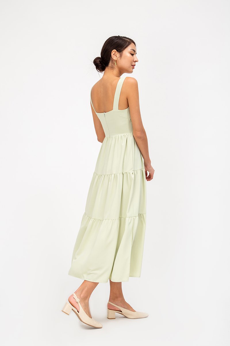 CARLENE TIERED MAXI DRESS W SLIT