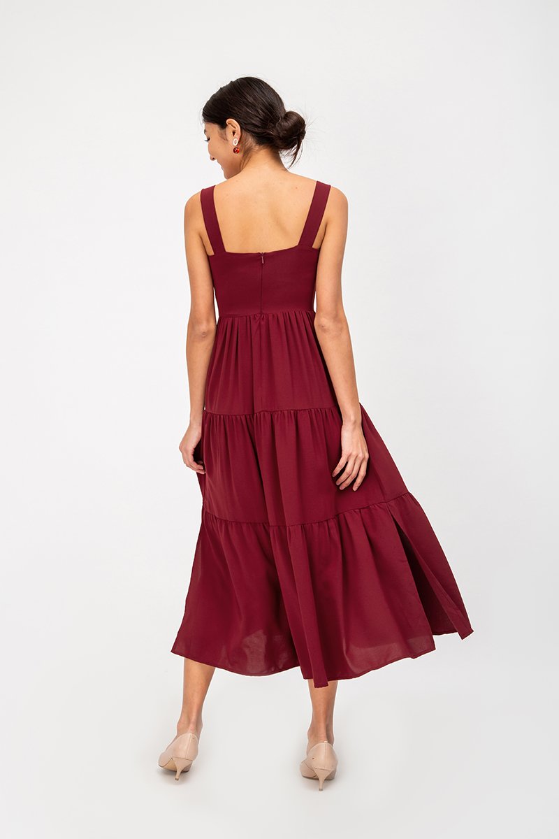 CARLENE TIERED MAXI DRESS W SLIT