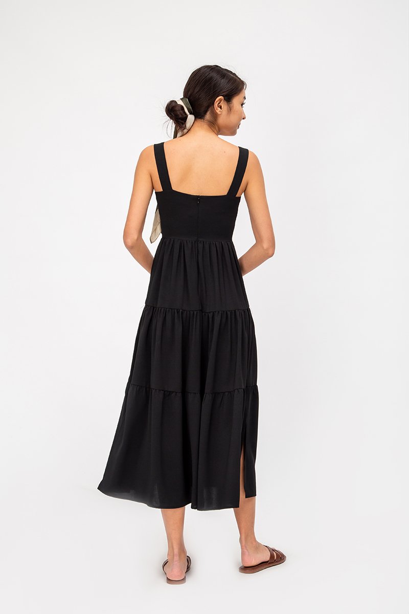 CARLENE TIERED MAXI DRESS W SLIT