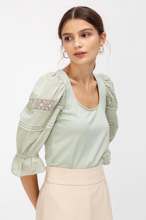 MIKO CROCHET PUFF SLEEVE TOP MIKO CROCHET PUFF SLEEVE TOP