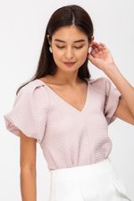 NOELLA JACQUARD PUFF SLEEVE TOP