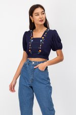 KALIA FLORAL EMBROIDERY CROP TOP KALIA FLORAL EMBROIDERY CROP TOP