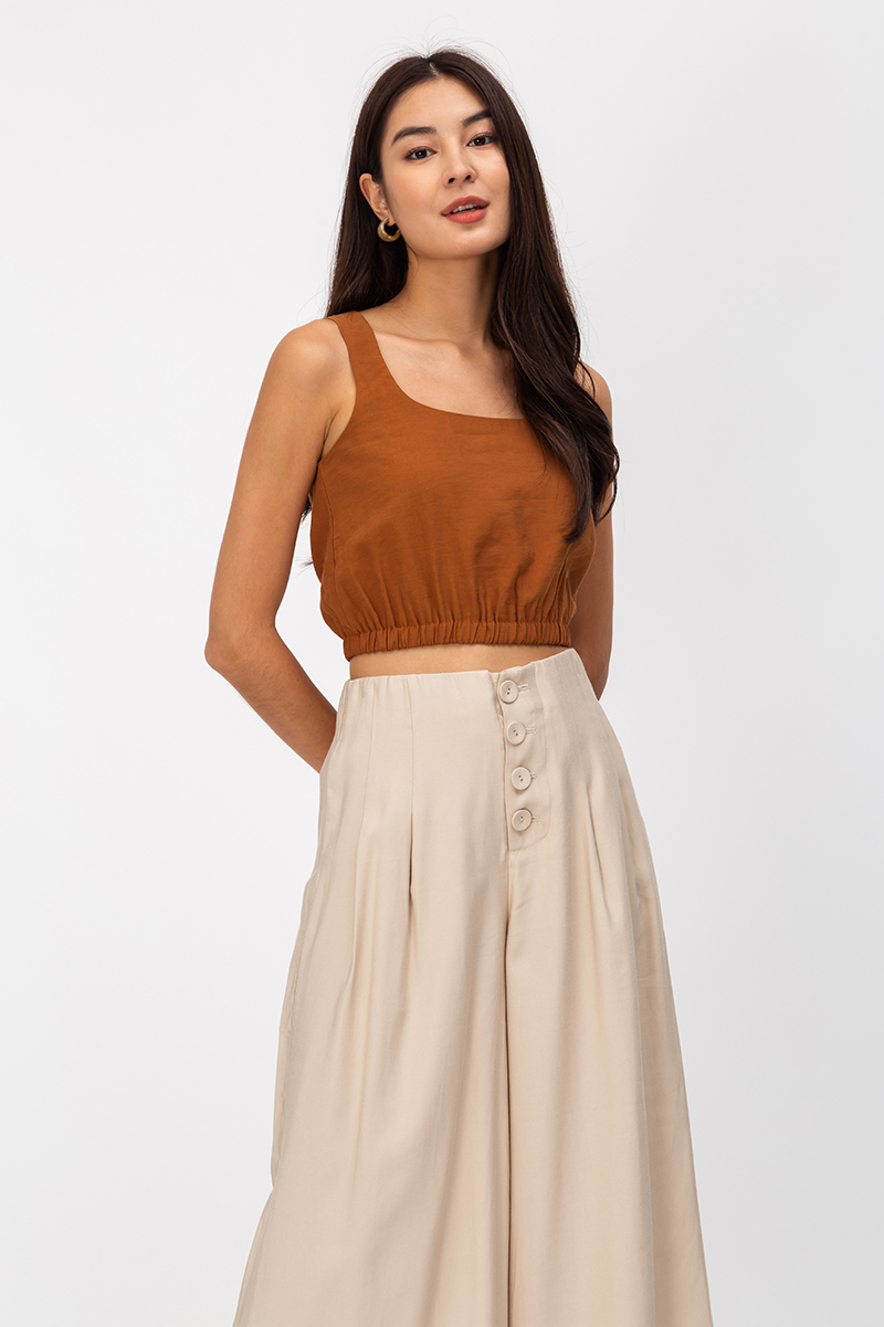 LINDY BUTTON PLEATED CULOTTES