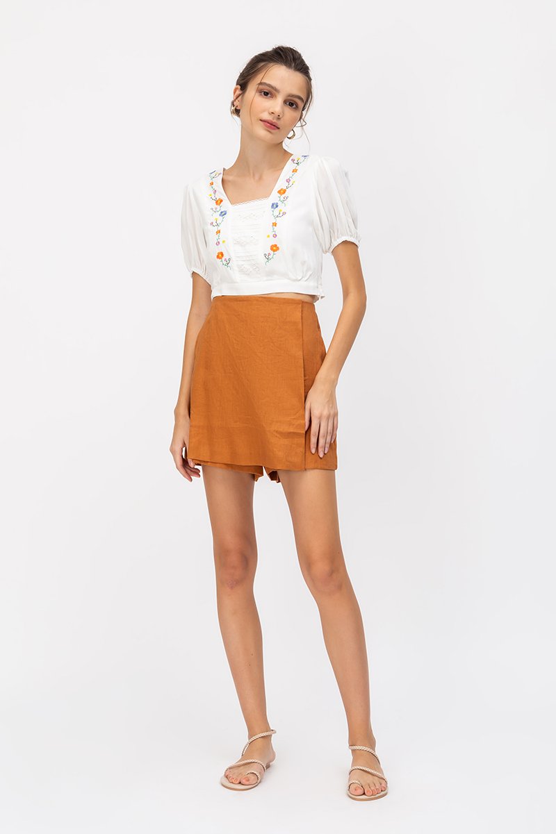 KALIA FLORAL EMBROIDERY CROP TOP