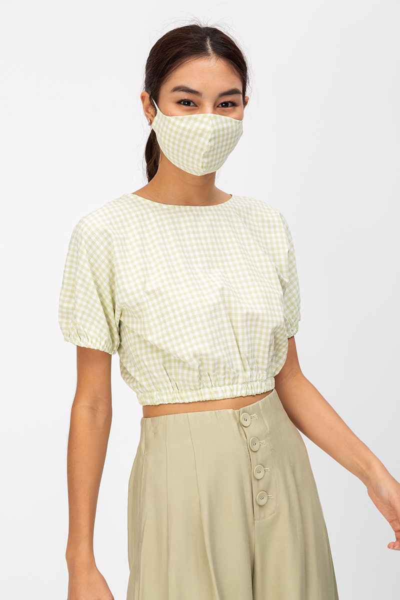GINGHAM DOTTED REUSABLE FACE MASK