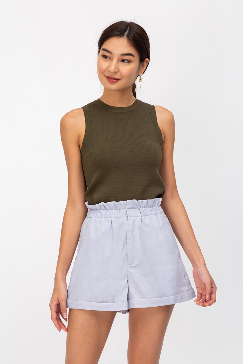 LEILA PAPERBAG LINEN SHORTS
