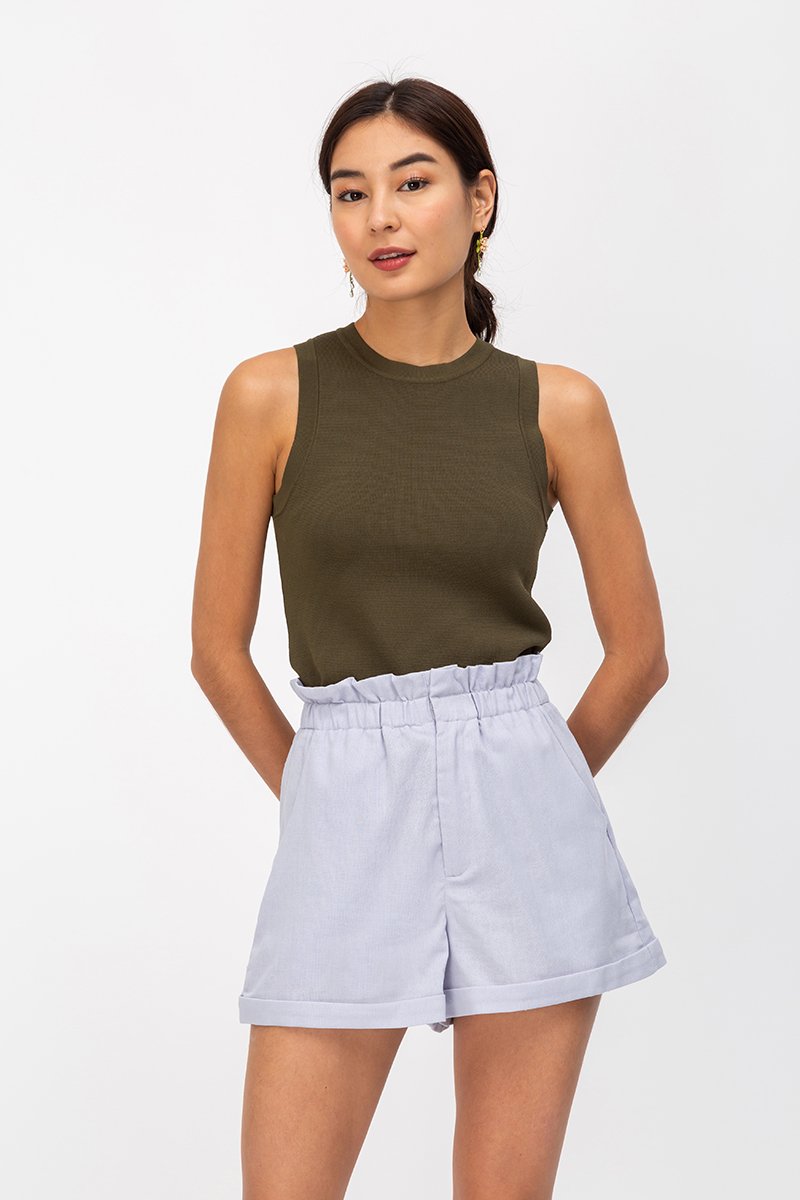 LEILA PAPERBAG LINEN SHORTS