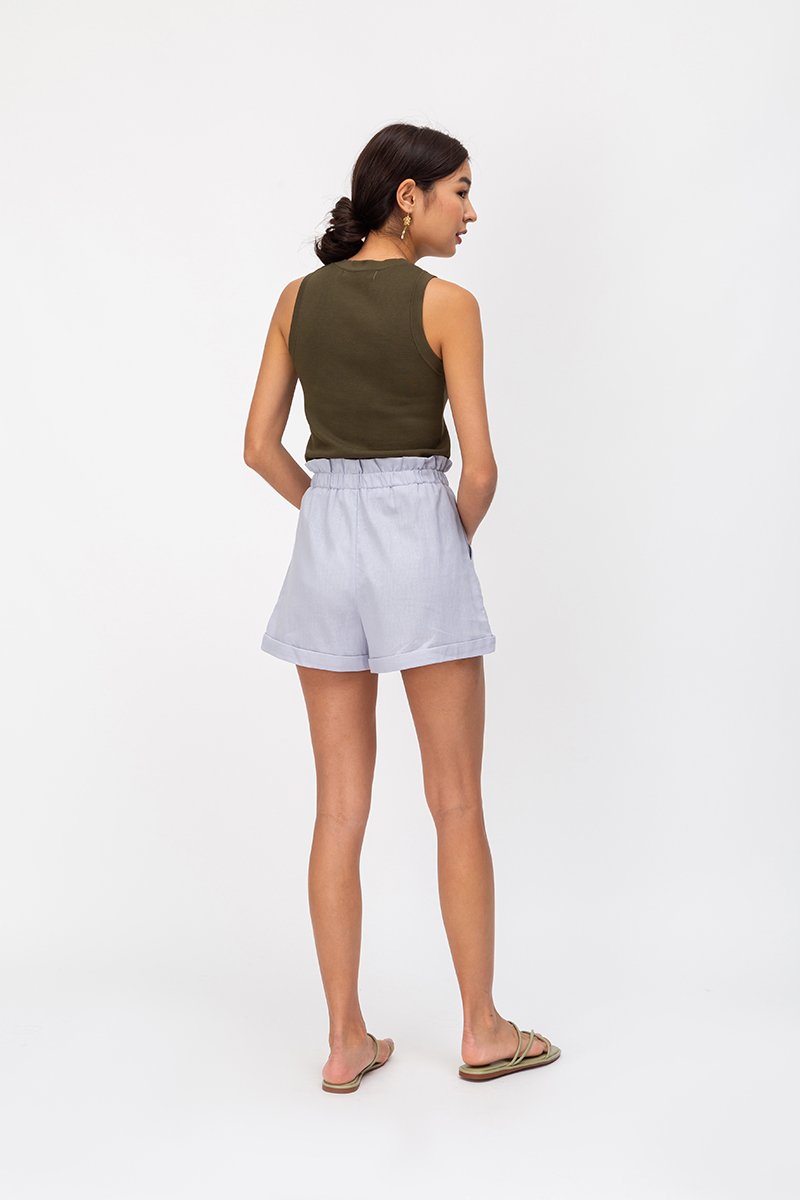 LEILA PAPERBAG LINEN SHORTS