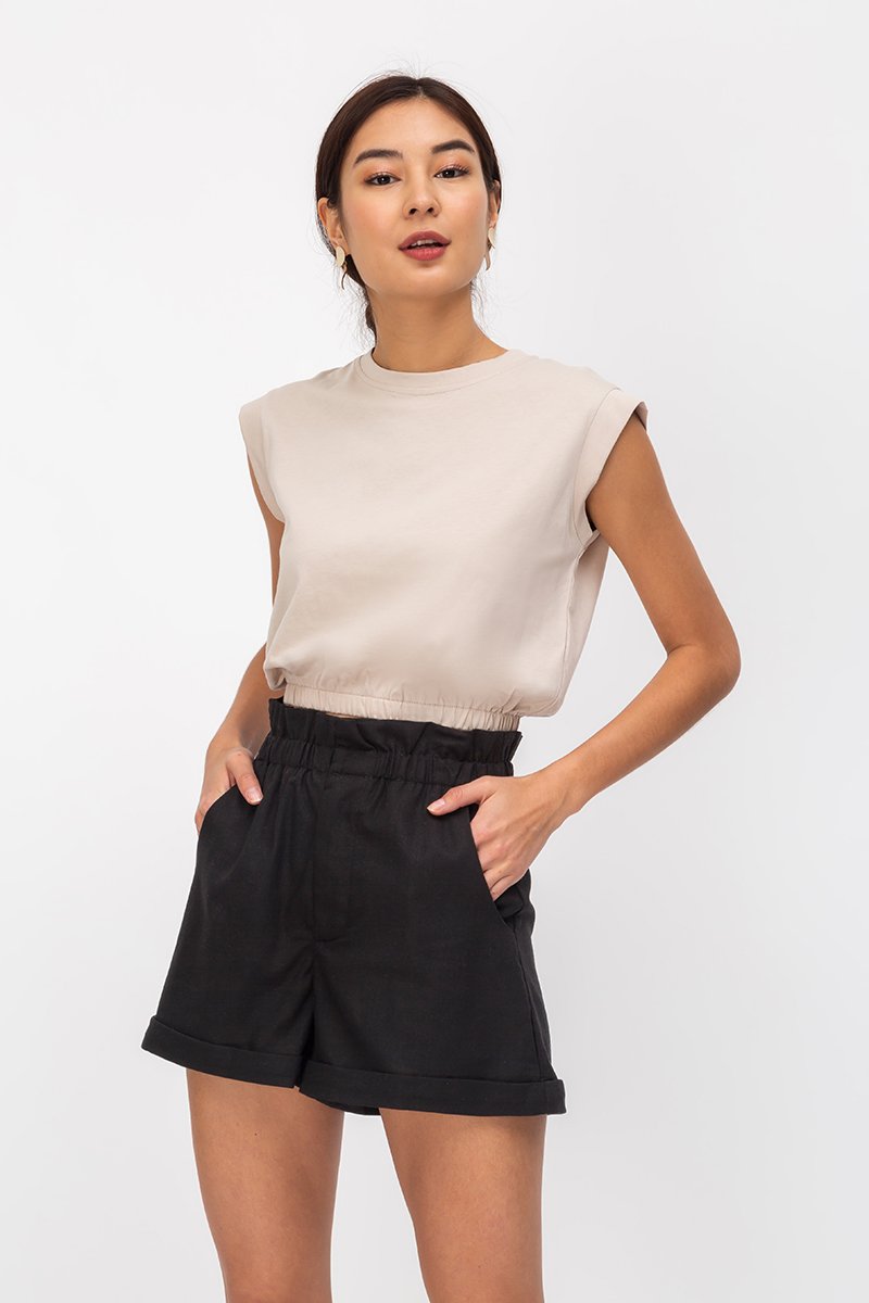 LEILA PAPERBAG LINEN SHORTS