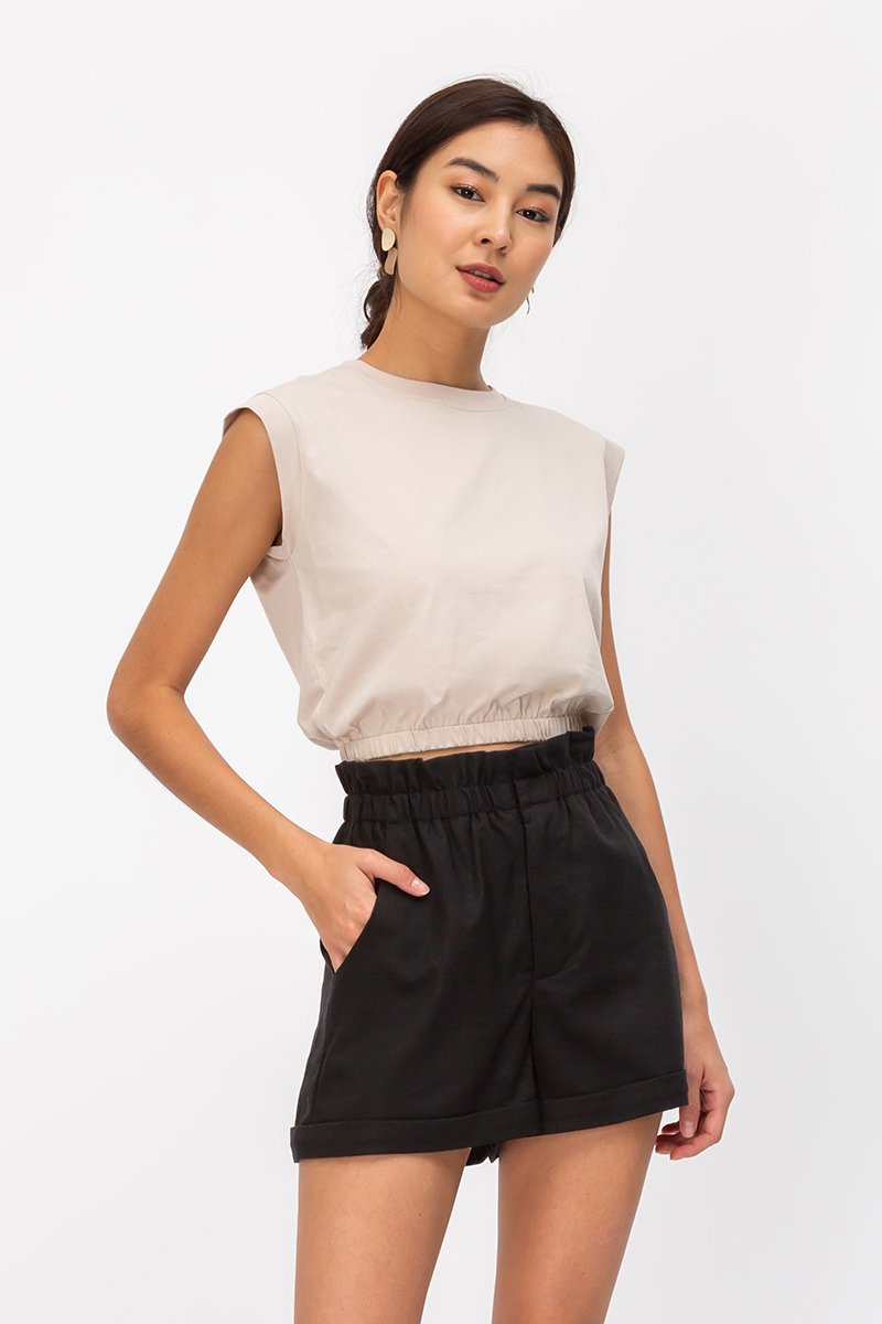 LEILA PAPERBAG LINEN SHORTS