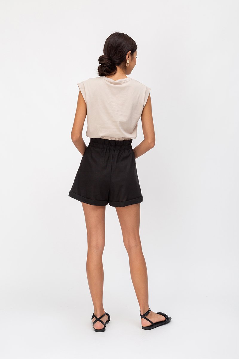 LEILA PAPERBAG LINEN SHORTS