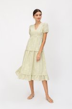 JESS FLORAL EMBROIDERED MIDI DRESS