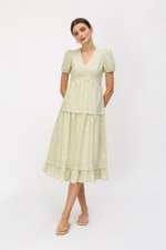 JESS FLORAL EMBROIDERED MIDI DRESS