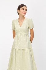 JESS FLORAL EMBROIDERED MIDI DRESS