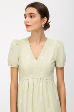 JESS FLORAL EMBROIDERED MIDI DRESS