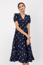 JESS FLORAL EMBROIDERED MIDI DRESS