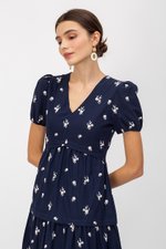 JESS FLORAL EMBROIDERED MIDI DRESS
