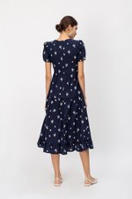 JESS FLORAL EMBROIDERED MIDI DRESS