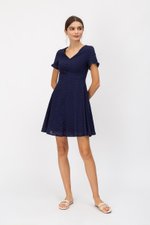 KATLYN EYELET FIT FLARE DRESS