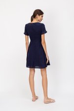 KATLYN EYELET FIT FLARE DRESS