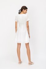 KATLYN EYELET FIT FLARE DRESS