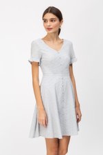 KATLYN EYELET FIT FLARE DRESS