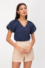 NOELLA JACQUARD PUFF SLEEVE TOP