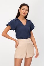 NOELLA JACQUARD PUFF SLEEVE TOP