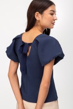 NOELLA JACQUARD PUFF SLEEVE TOP