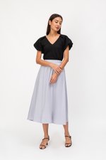 NOELLA JACQUARD PUFF SLEEVE TOP