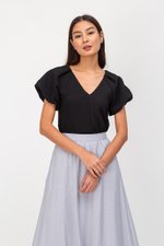 NOELLA JACQUARD PUFF SLEEVE TOP