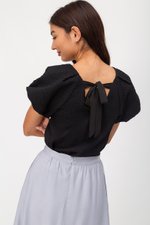 NOELLA JACQUARD PUFF SLEEVE TOP