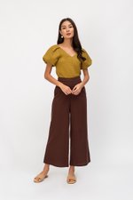 NOELLA JACQUARD PUFF SLEEVE TOP