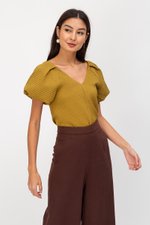 NOELLA JACQUARD PUFF SLEEVE TOP