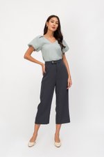 NOELLA JACQUARD PUFF SLEEVE TOP