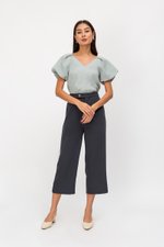 NOELLA JACQUARD PUFF SLEEVE TOP