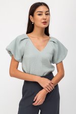 NOELLA JACQUARD PUFF SLEEVE TOP