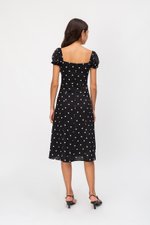 BRANDI POLKADOT MIDI DRESS W SLIT BRANDI POLKADOT MIDI DRESS W SLIT