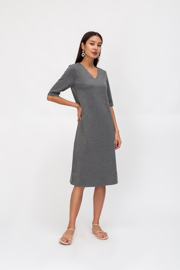 LINDEY VNECK MIDI DRESS