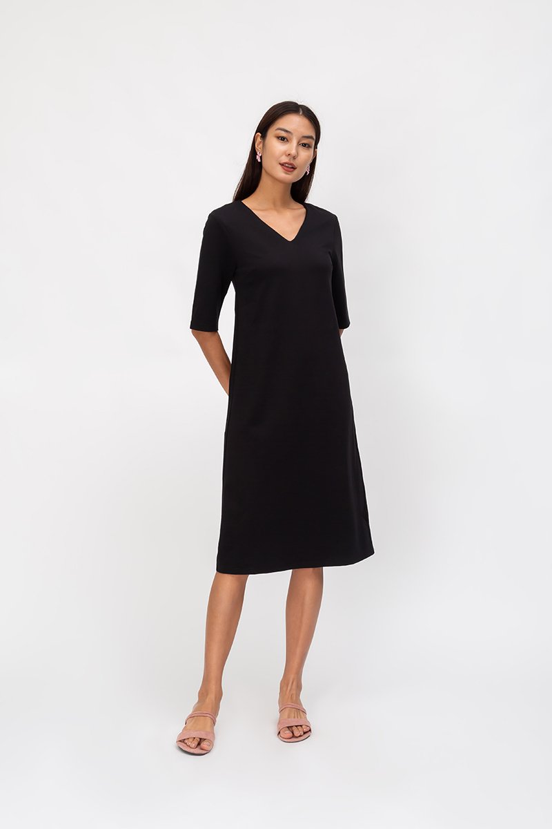 LINDEY VNECK MIDI DRESS