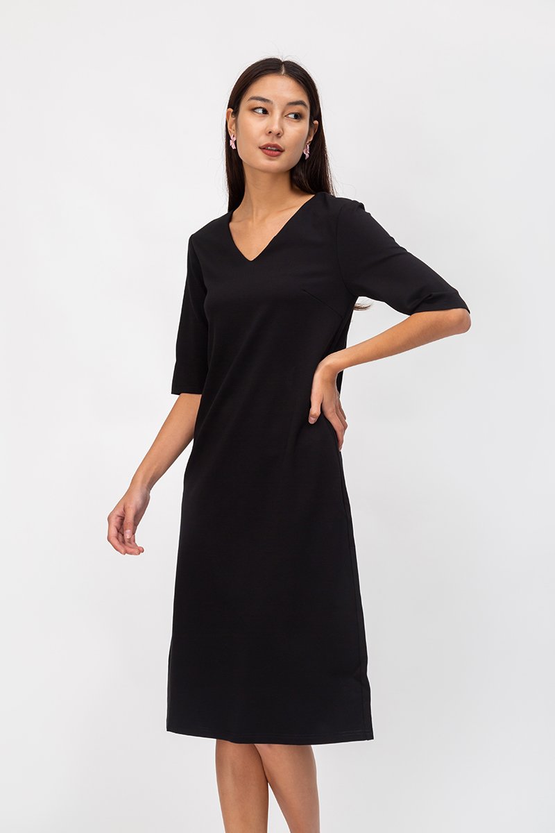 LINDEY VNECK MIDI DRESS