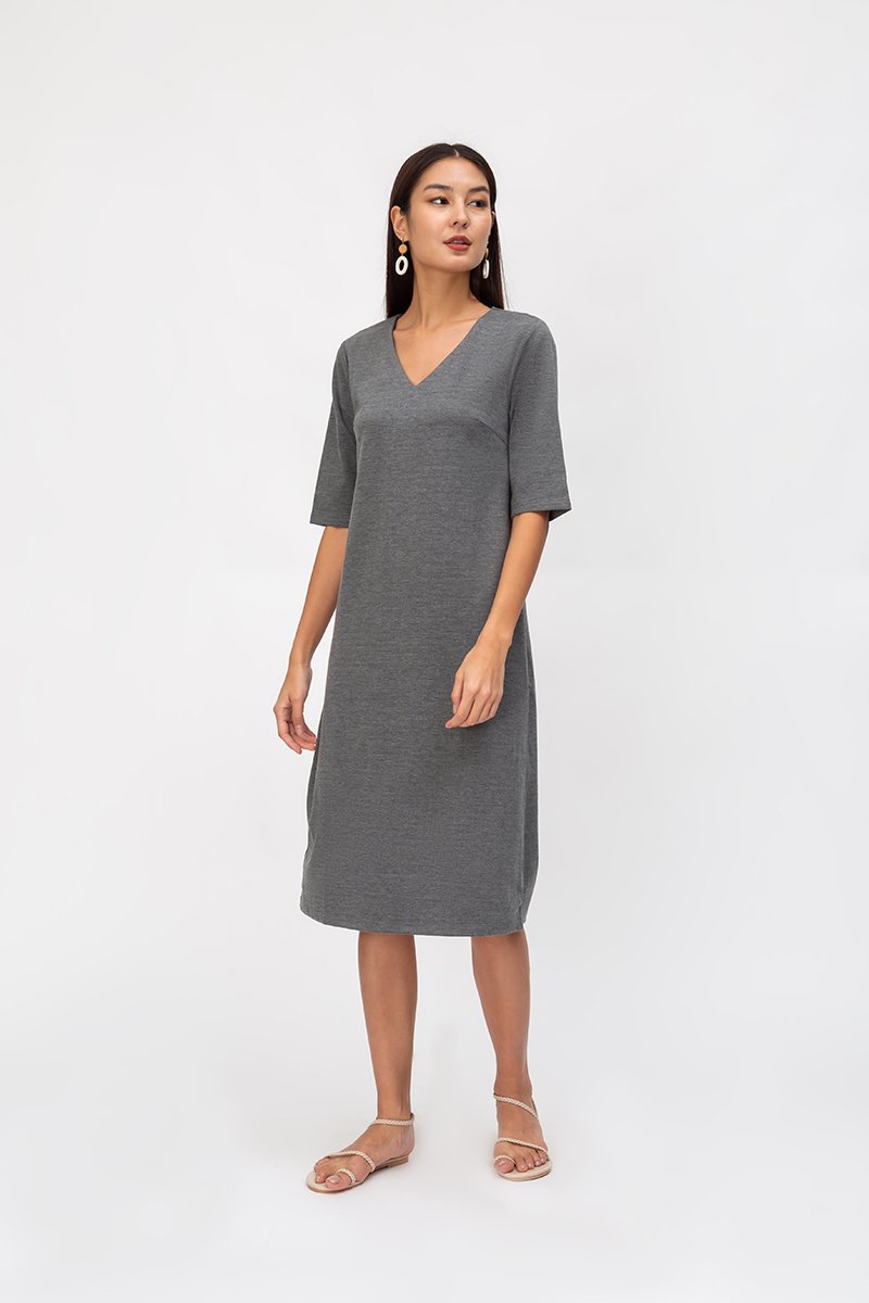 LINDEY VNECK MIDI DRESS