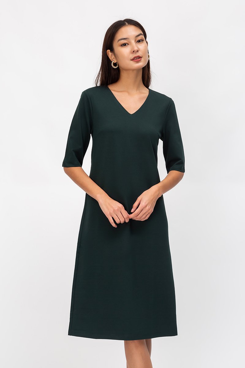 LINDEY VNECK MIDI DRESS