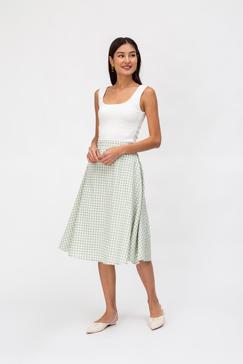 TAYLIE GINGHAM CIRCLE SKIRT